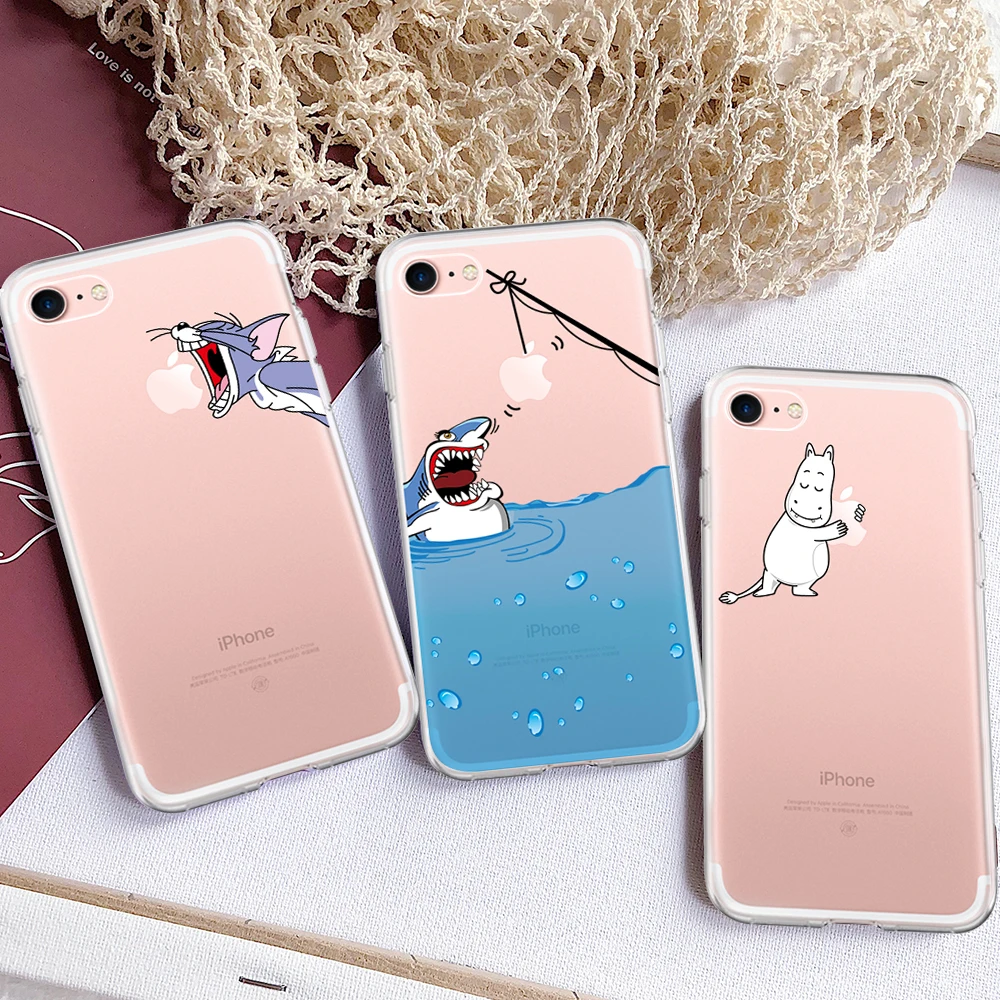 Пара мультфильм милый чехол для телефона iPhone XR XS MAX X 7 8 6 S плюс милые животные