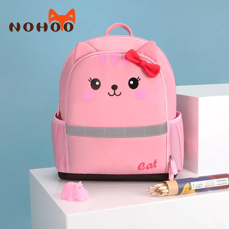 pink NOHOO детские школьные ранцы для мальчиков, ортопедические водонепроницаемые школьные рюкзаки для девочек, сумка для книг, нейлоновый рюкзак для детей 6-12 лет - Цвет: pink