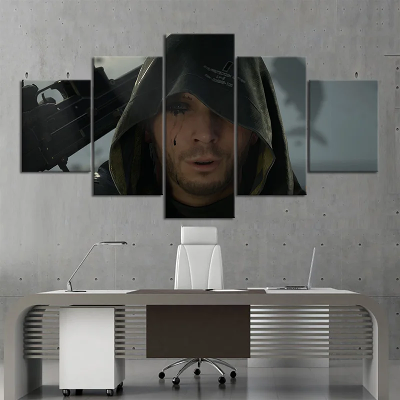 

5 Piece Death Stranding Game Figure Wall Art Picture Fantasy Art Horror Game Accessories Home Decor Sticker Artwork Painting