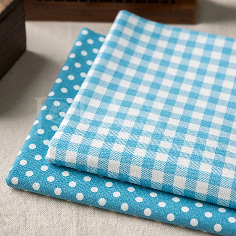 Ткань хлопчатобумажная в клетку и горошек 50*150 см|cotton linen fabric|linen fabriccotton fabric |