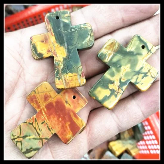 

1pc nature gem stone cross shape charms pendants new semi precious stone new arrivals free shipping good for your collections