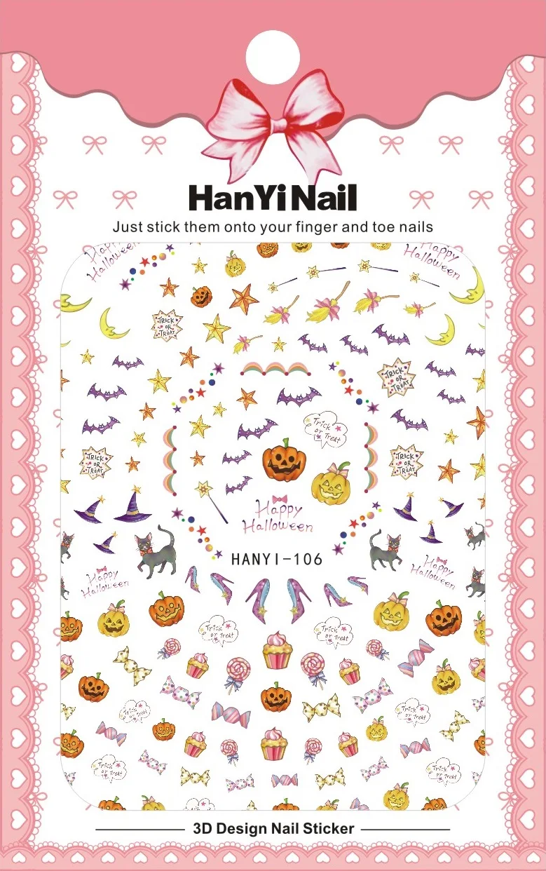 HANYI106 HanYiNail 104-134 Новинка Весна счастливый кот фантазия цветы ногти искусство стикер Harajuku обертки для ногтей наклейки Советы маникюрные наклейки - Цвет: HANYI106