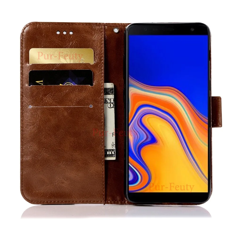 Флип-чехол для samsung Galaxy J6 J600 J600F J600FN ретро кожаный чехол для телефона samsung J6 Prime чехол J6 Plus SM-J610FN/DS