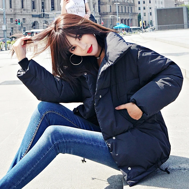 Осень 2018 новые парки одноцветное Куртки женский Для женщин Зима плюс красный