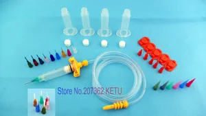 Пневматический Шприц SMT SMD PCB паяльная паста клей жидкий диспенсер набор (шприц бочки, адаптер, дозирующие наконечники)