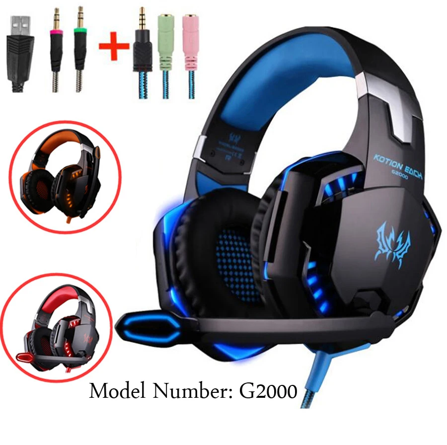 

KOTION EACH G9000 Gaming Headphone Headset Stereo Earphone Headband with Mic LED Light for Tablet Notebook Ipad SP4 Gamer XBOX