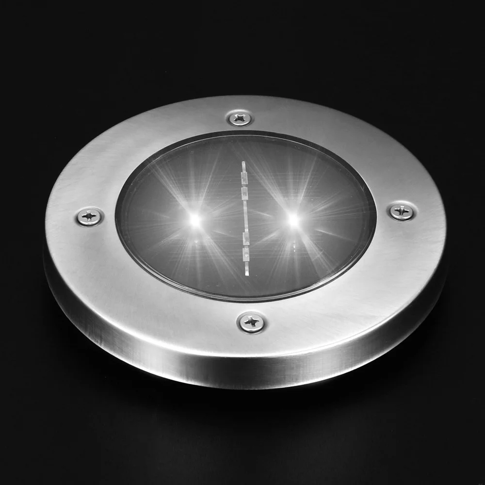 Солнечный 2 LED наружный путь свет пятно лампа двора сад газон пейзаж