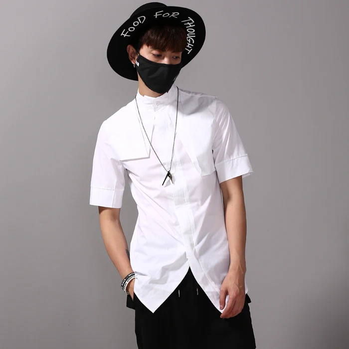 2018 New Men's clothing GD Hair Stylist Punk original fashion personality Stand Collar Design Shirt plus size costumes S-6XL