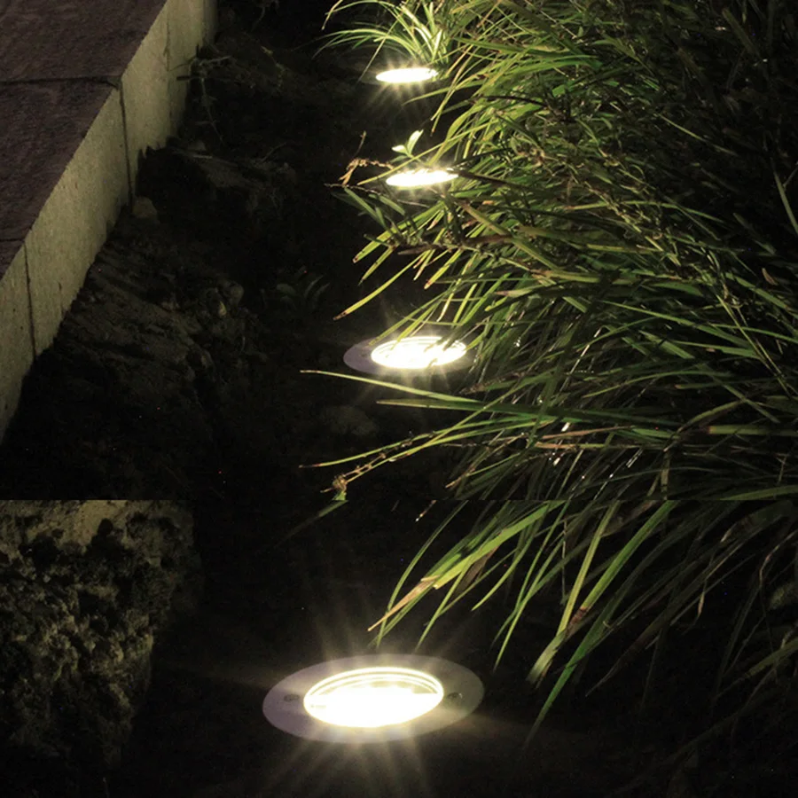 저렴한 BEIAIDI 5PC 3LED 태양 지상 매장 된 빛 야외 SolarUnderground 갑판 플로어 램프 정원 마당 통로 풍경 잔디 빛