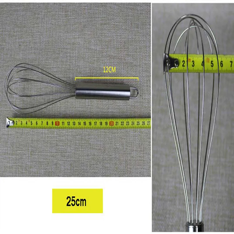 25cm Meijuner 1 шт Нержавеющая сталь белое яйцо ручной многофункциональный роторный венчик для яиц Творческий кухонные принадлежности для выпечки IV001 - Цвет: 25cm