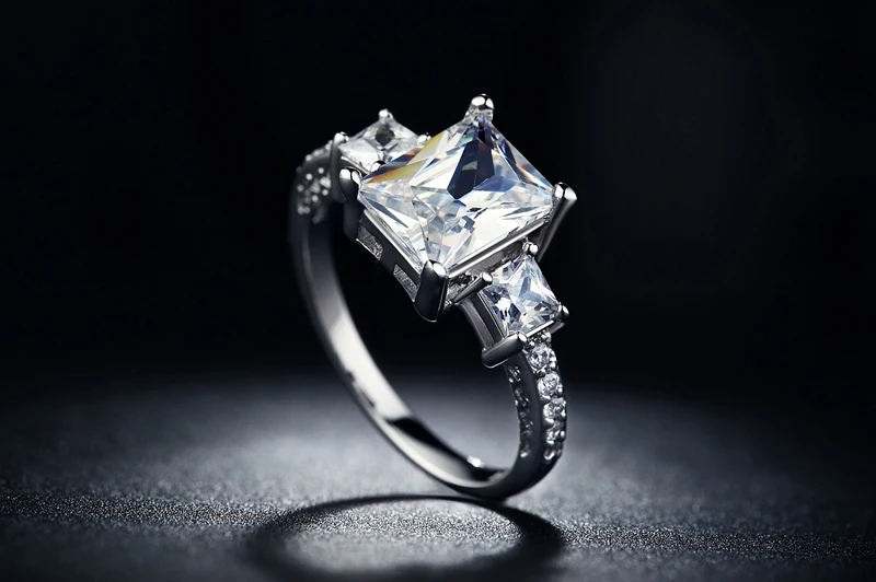 

Bijoux Wedding Accessories Cubic Zirconia Stone Pendant Ring for Women 925 Sterling Silver Bridal Bijoux