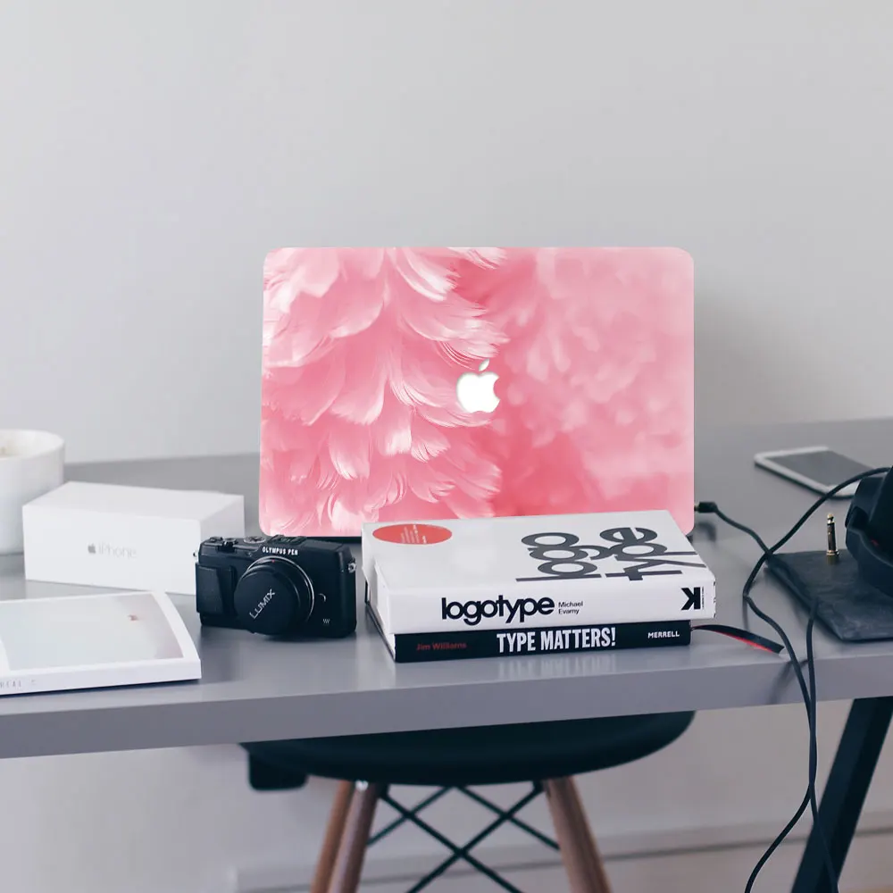 Розовый перо Виниловая Наклейка для DIY MacBook Air Pro retina 11 13 15 дюймов наклейка для Mac ноутбук полное покрытие кожи стикер
