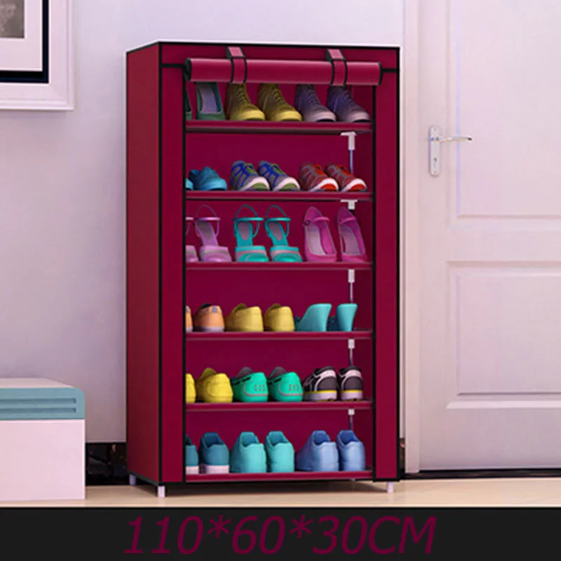 Простой многослойный шкаф для обуви из нетканого полотна стойка DIY подставка