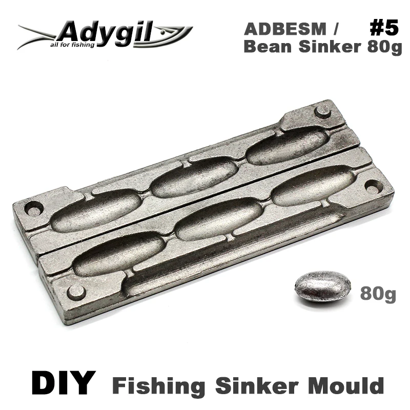 Adyгил DIY рыболовные бобы грузила пресс форма ADBESM/#5 бобзик 80 г 3 полости|Рыболовные