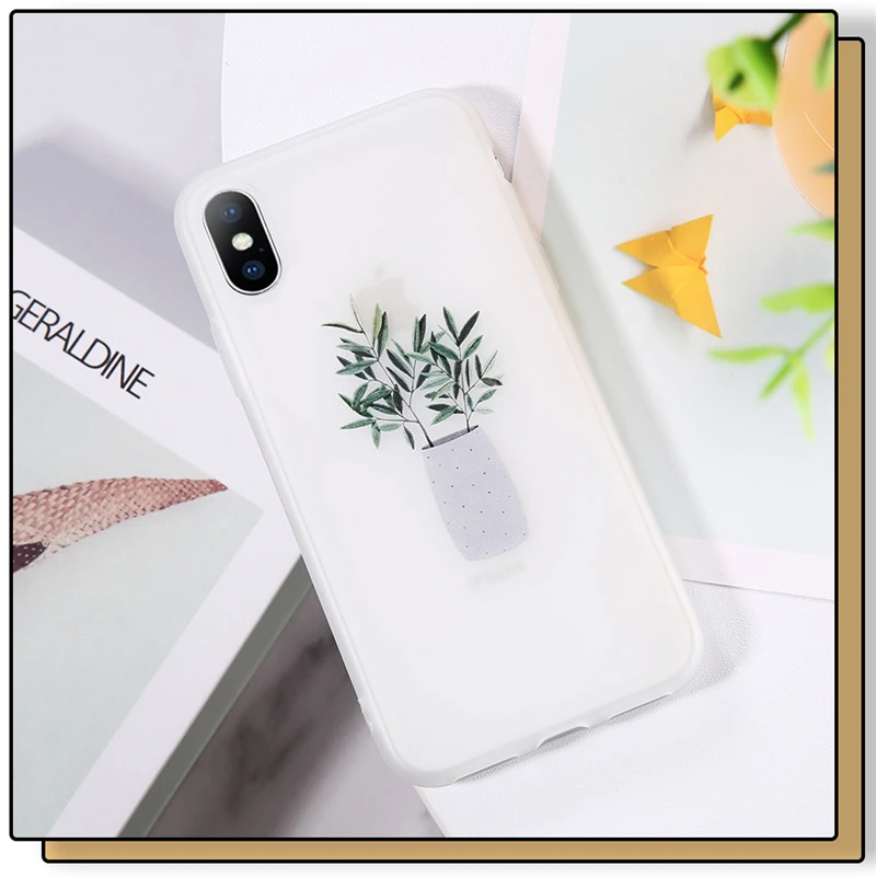 Чехол для iphone 5, 5S, SE, 6, 6 s, 7, 8 Plus, XS Max, XR, X, Зеленый Бонсай, ваза, Прозрачный чехол для телефона, чехол