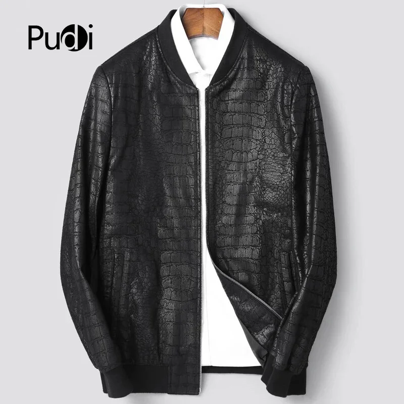 PUDI MT833 мужские Новые Модные Куртки из натуральной овечьей кожи с воротником Осень Зима Повседневная Верхняя одежда