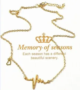 Nova moda jóias imitação 18K Colar Maxi colar banhado a ouro ECG coração clavícula Choker Pendant|heart necklace|pendant necklacevintage