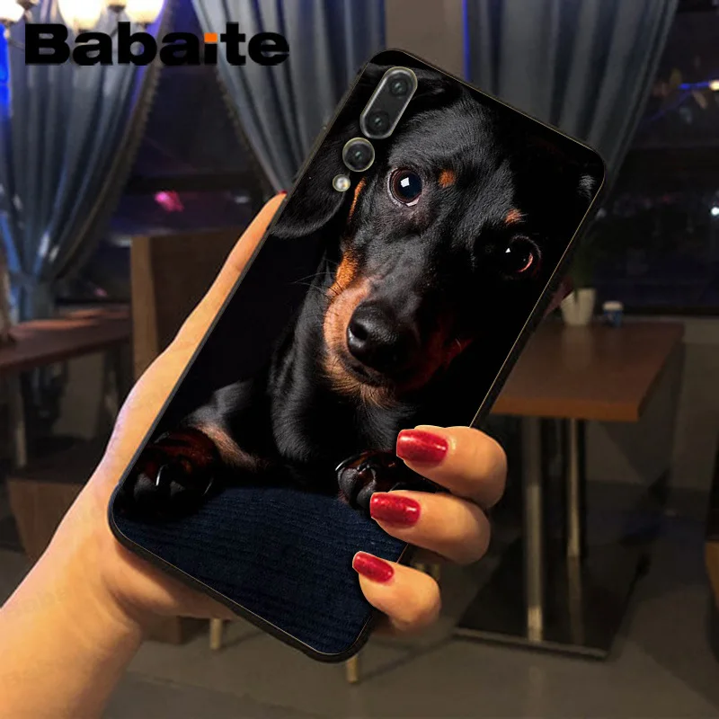 Чехол для телефона Babaite с изображением черной таксы Doberman собаки huawei p20 pro p20lite p9lite