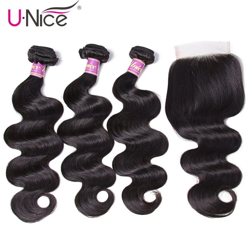 Фото Волосы UNICE Icenu remy волосы серии малазийские объемные волнистые 3 пучка с закрытием