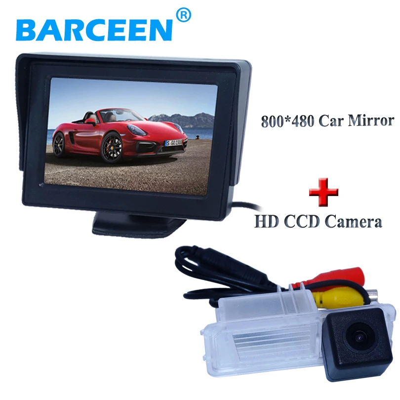 

CCD backup reversing Camera +4.3" HD Car Monitor+car parking Rearview camera for VW 12-15Polo hatachback/Magotan/New bora