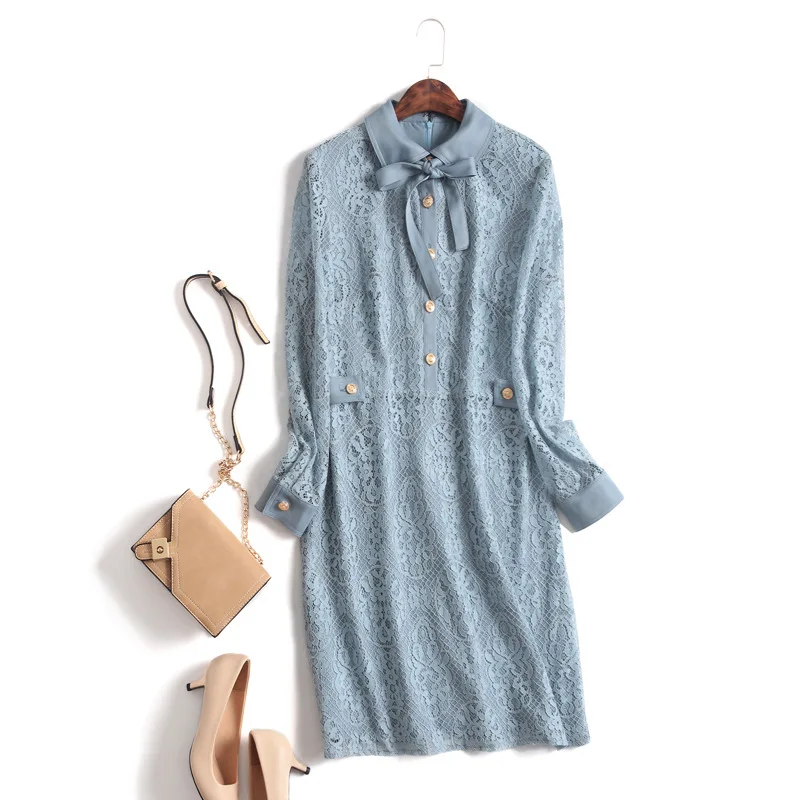 Платье с цветочным принтом и вырезами осень 2018 элегантное женское платье