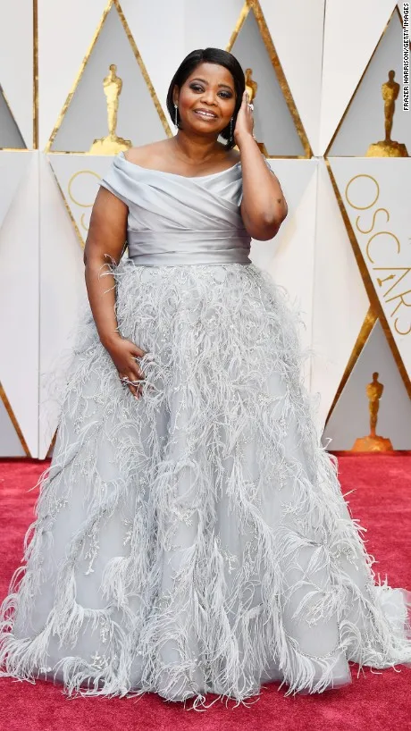 Октавия Спенсер Платья Знаменитостей на 89-й Academy Awards Оскар 2017 Red Carpet Серебряная