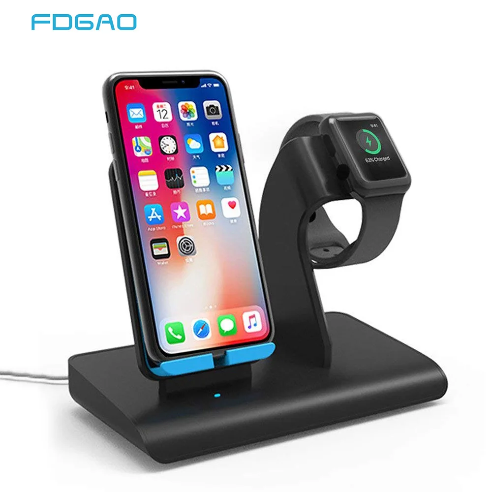 Беспроводное зарядное устройство FDGAO для Apple Watch подставка 2 в 1 iPhone 11 Pro XS XR X 8