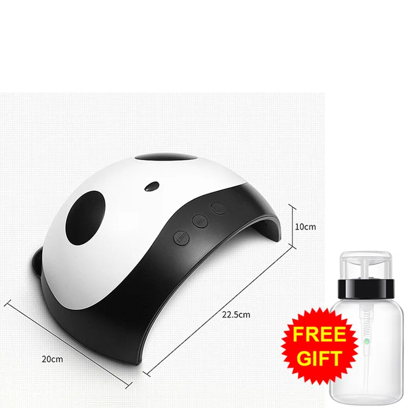 24W-Machine-Bottle 36 Вт/24 Вт USB гель-сушилка в форме панды для дизайна ногтей УФ светодиодный светильник для ногтей маникюрный аппарат Бесплатный подарок бутылка для чистки ногтей - Цвет: 24W-Machine-Bottle
