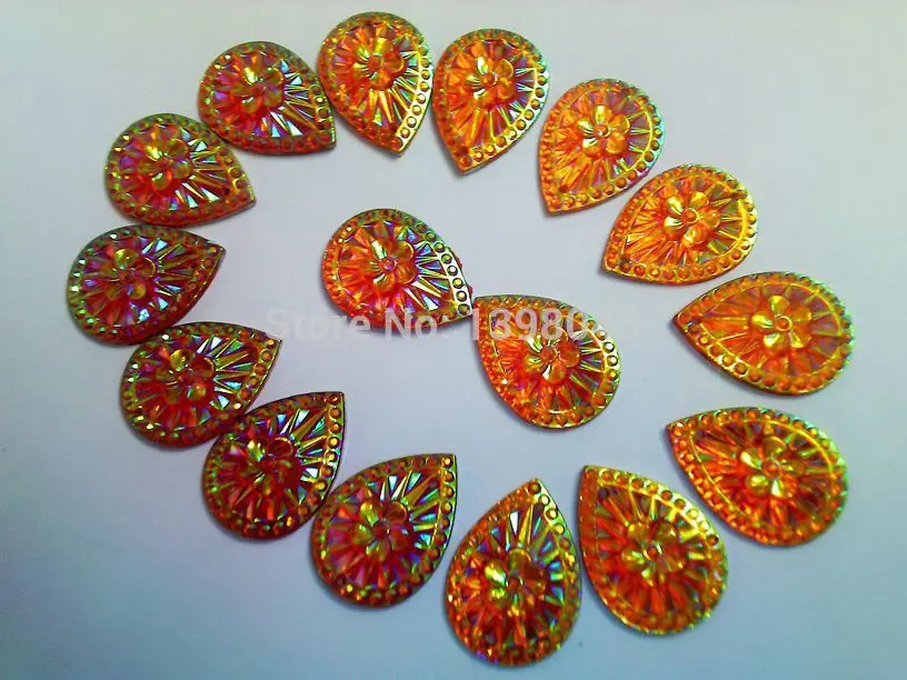 Golden AB colour Drop shape Sew on crystal 13*18mm rhinestones accessory gemstone strass 100pcs/bag | Дом и сад