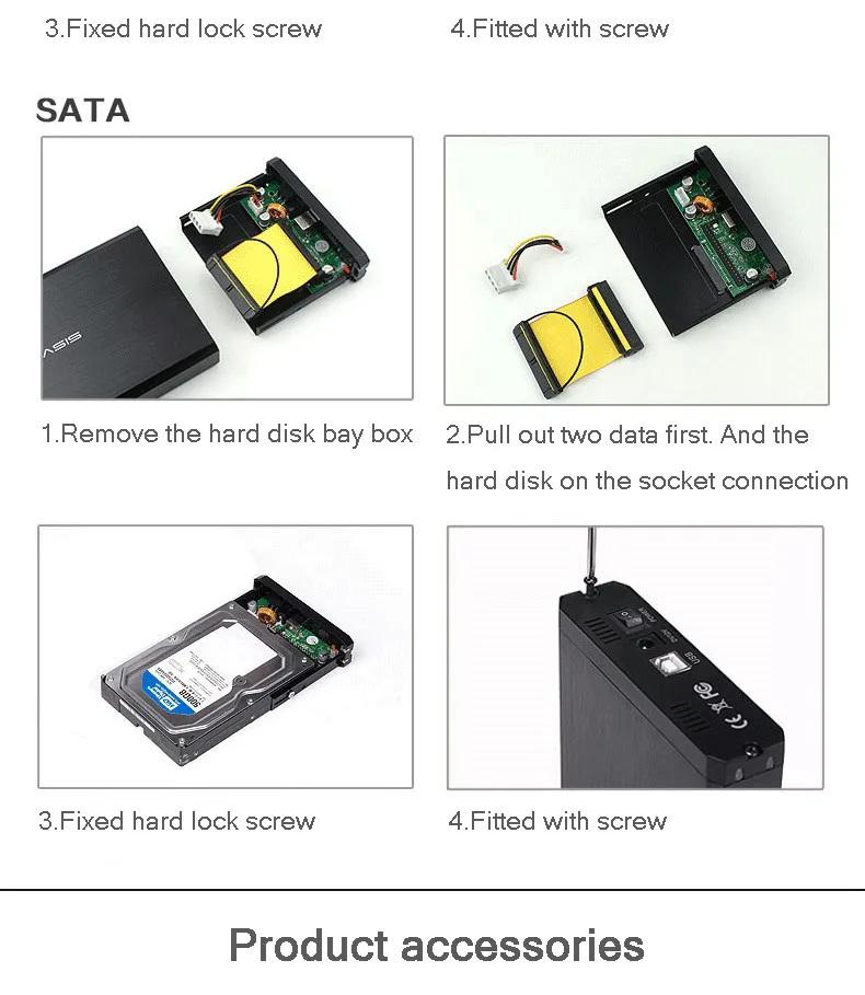 ACASIS BA-06USI USB 2.0SSD мобильный жесткий диск с двойным интерфейсом SATA и IDE 3,5 дюйма Универсальный Корпус для жесткого диска из алюминиевого сплава