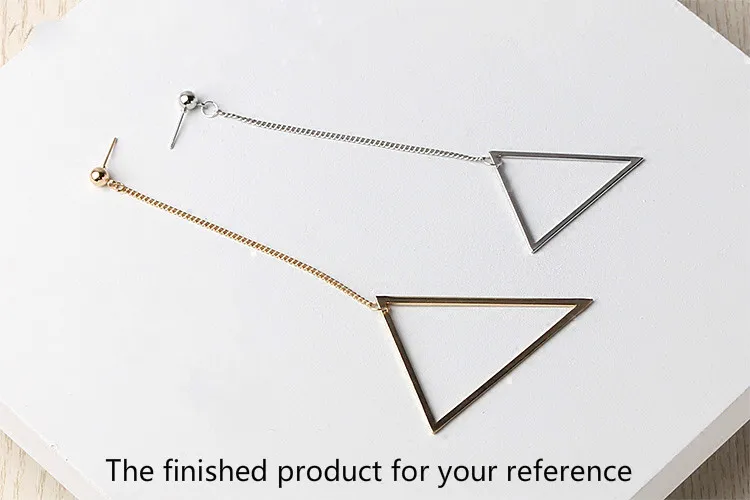 Новые корейские геометрические длинные треугольные серьги ручной работы