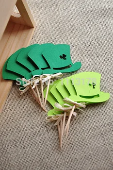 

Leprechaun Hat Cupcake Toppers Wedding bridal Shower Baby Shower Birthday Party treat food picks decorations BT010