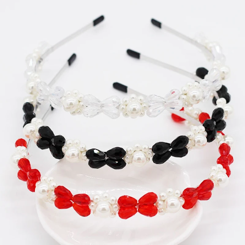 Хрустальные Бусы барокко ободки для женщин жемчужный цветок принцесса голова