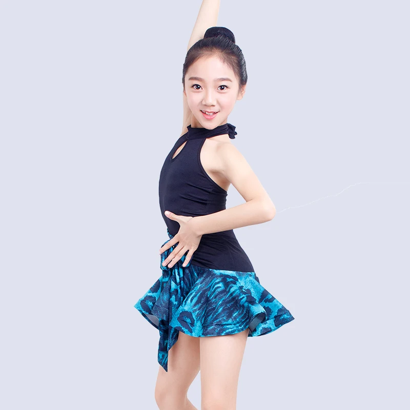 Костюм для латиноамериканских танцев DQL1343 тренировочная одежда с красным/синим