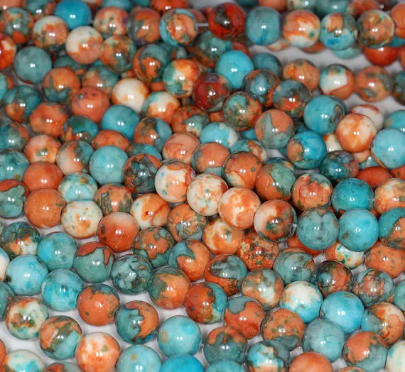 12 мм матрица бирюзовый драгоценный камень Оранжевый Синий Круглый россыпью