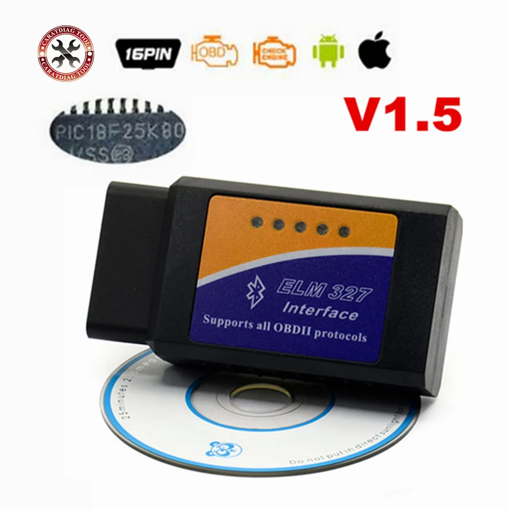 ELM327 OBD2 Bluetooth V1.5 автомобильный диагностический инструмент ELM 327 OBD II сканер 100% чип