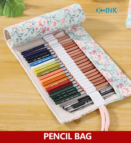 Сумка карандаш с 48/72 отверстиями роликовый пенал цветами для студентов|pencil bag|roll