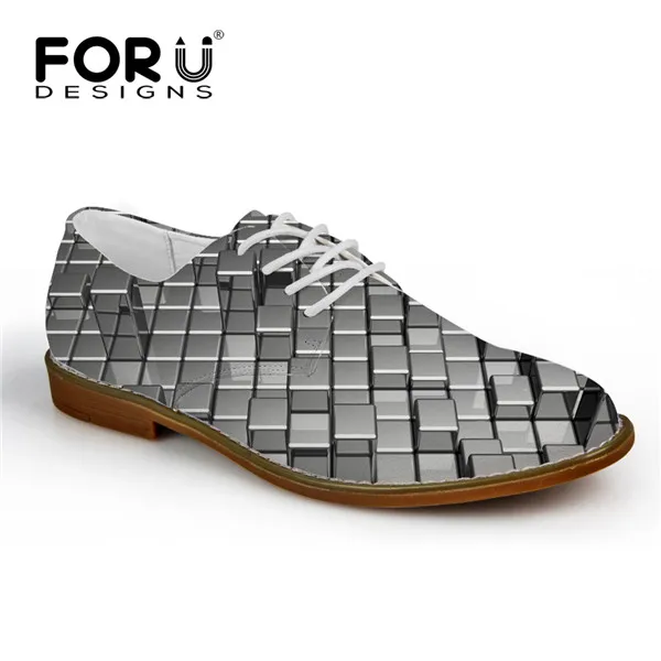 H6074CE FORUDESIGNS/Весенняя мужская повседневная обувь из синтетической кожи; мужские туфли-оксфорды на плоской подошве с 3D принтом; модные брендовые Дизайнерские Мужские модельные туфли - Цвет: H6074CE