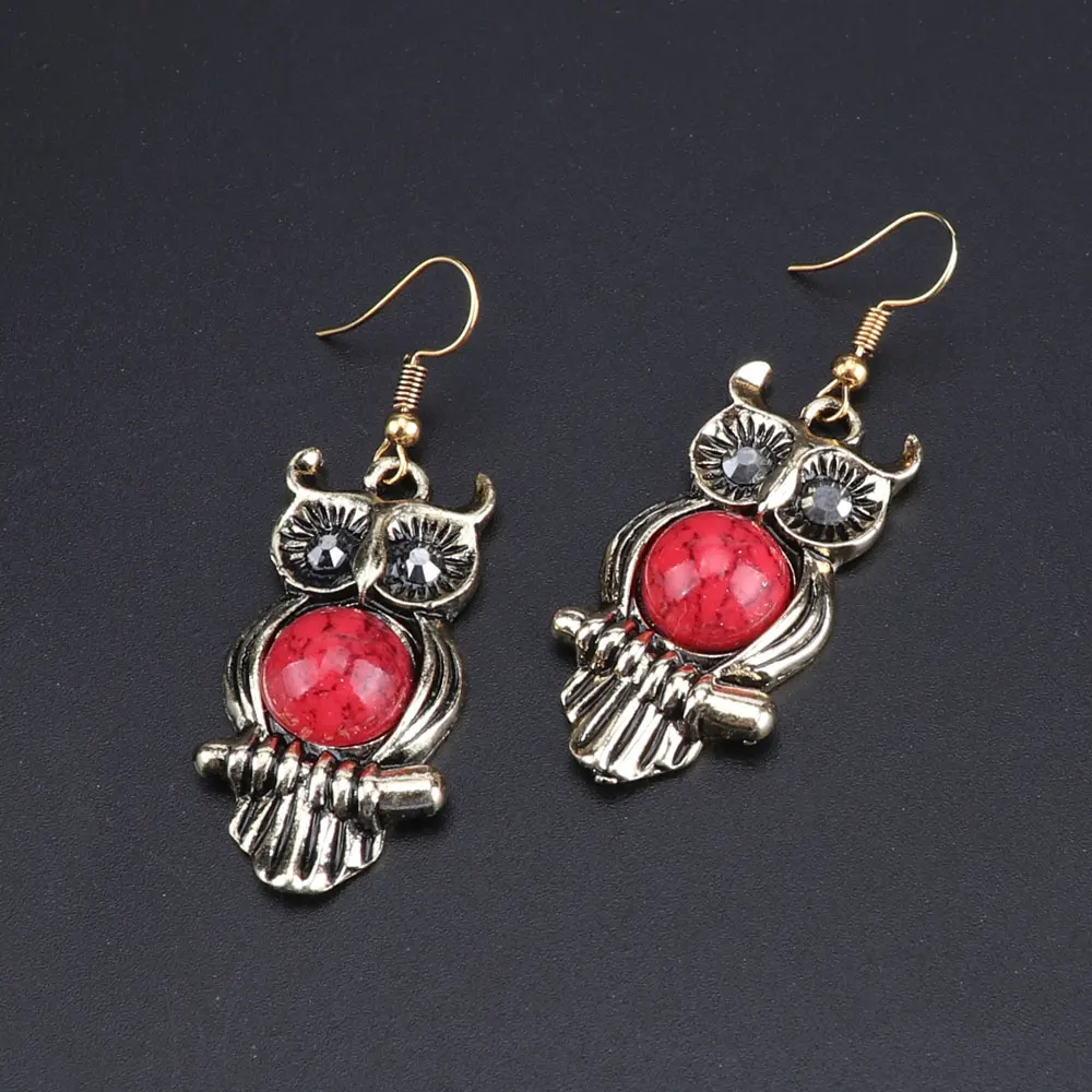 OEOEOS Модный Ювелирный Набор стразы кулон в виде совы Ретро стиль золотой цвет