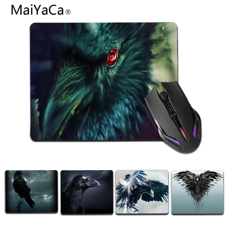 

Новое поступление, резиновая мышь MaiYaCa с вороном, прочный Настольный коврик для мыши, размер для игровых ковриков для мыши 25x29 см