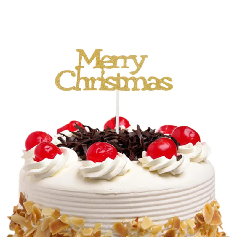 Топпер для торта флаги с надписью &quotMerry Christmas&quot топпер Санта Клаусом детский на