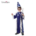 Детский день Umorden Purim, костюм волшебника для Хэллоуина для мальчиков, костюм волшебника, костюм для косплея, Звездный халат луна, платье