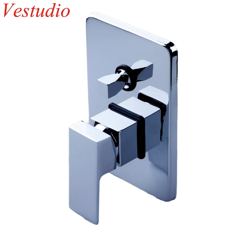 

Dual Square Chrome Plated Concealed Shower Mixer Valve Hot Cold Water In Wall Mounted Bath Faucet Control Bathroom Accessories