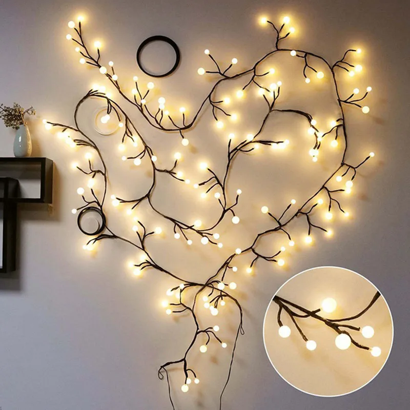 

2.5m LED Light Branch Bendable Rattan String lamp Fairy Christmas Garland for New Year Xmas Home Garden Decorative led lights