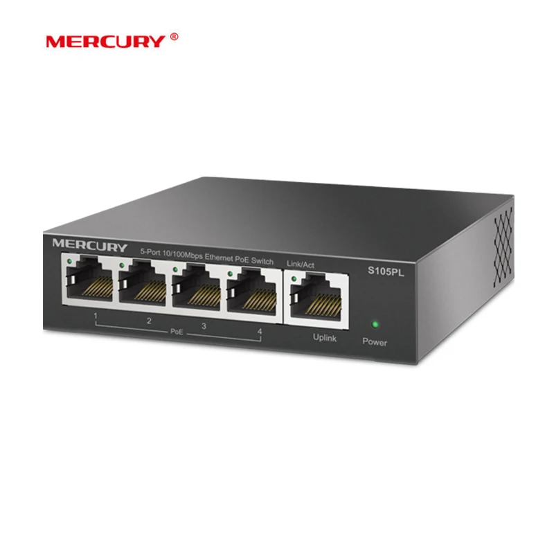 Mercury 5 портов 10/100 Мбит/с быстрая PoE переключатель питания через Ethernet стальная