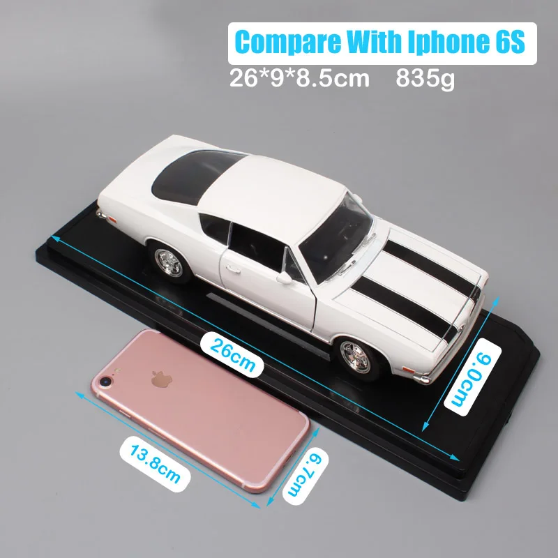 1:18 классические весы 1969 Chrysler Plymouth Barracude спортивные игрушки и транспортные средства миниатюрные автомобильные модели для детей
