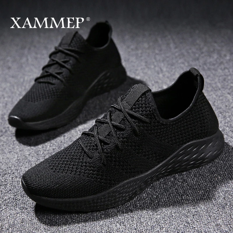 Men Casual Shoes Brand Sneakers Male Flats Slip On Mesh Loafers Breathable Big Size 45 46 Spring Autumn Xammep | Обувь