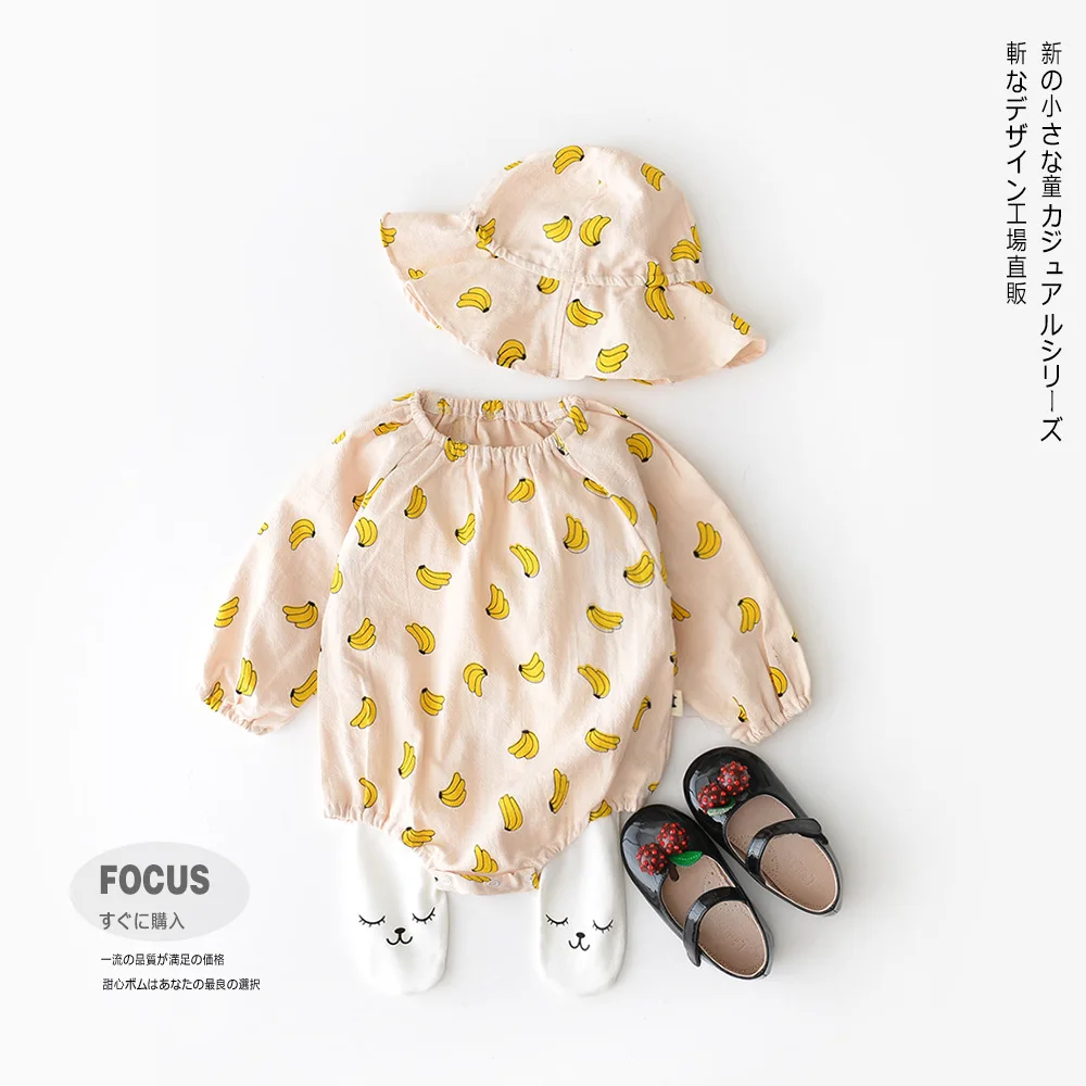 Гусеничный для маленькой девочки с бананом милые треугольная одежда и Шапки