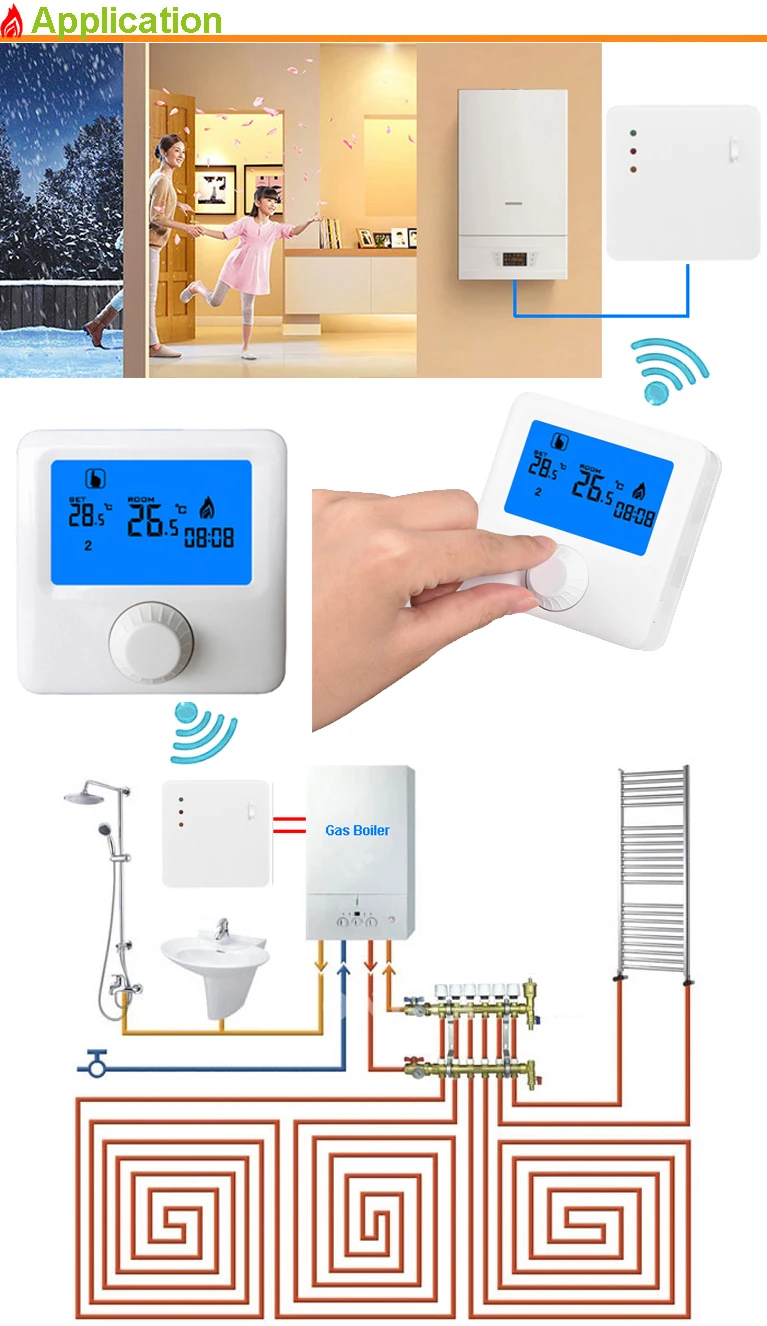 5A Беспроводной RF комнатный газовый котел система отопления программируемый термостат