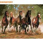 CHENISTORY Running Horse DIY Краска для рисования по номерам животные современное настенное художественное изображение ручная краска акриловая краска для домашнего декора подарок